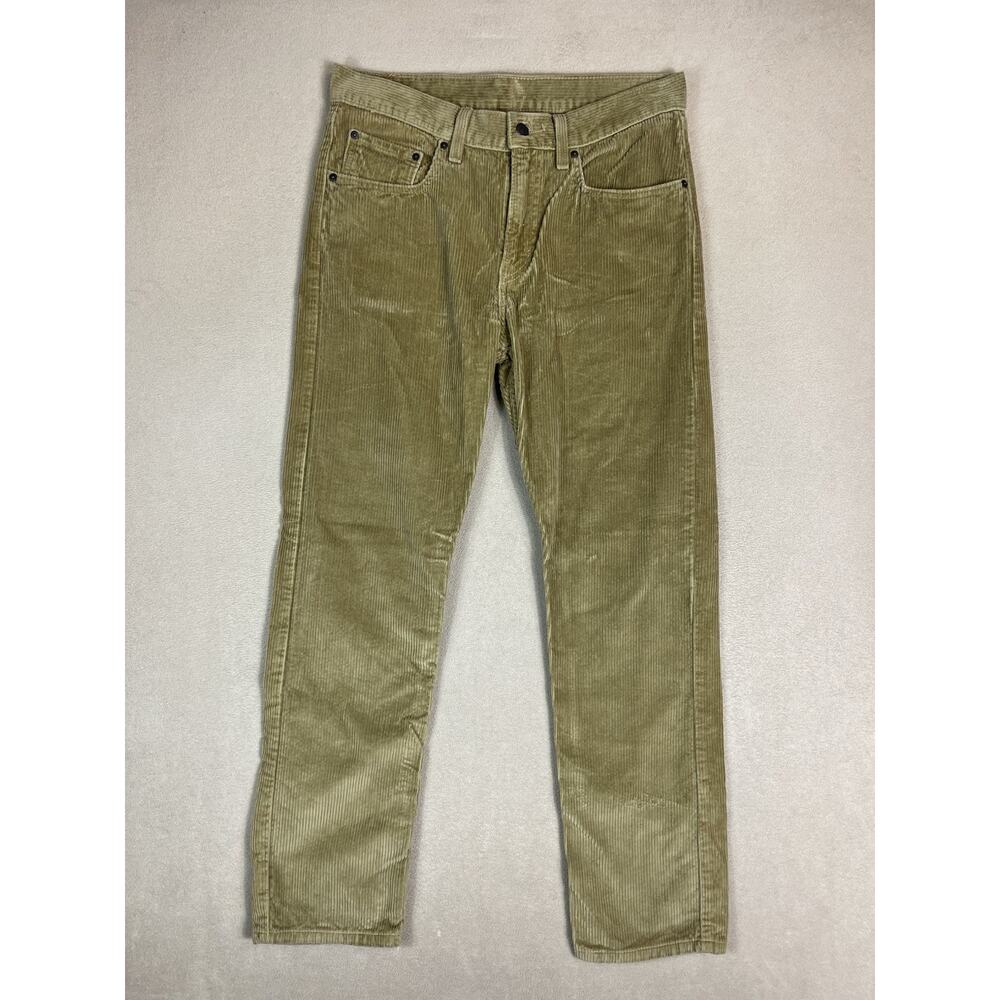 Levis Pants Womens 30x30 Green Corduroy Straight Leg Regular Fit Mid Rise Retro